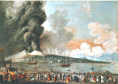 Eruzione Vesuvio anno 1794 - Dipinto di Alessandro D'Anna